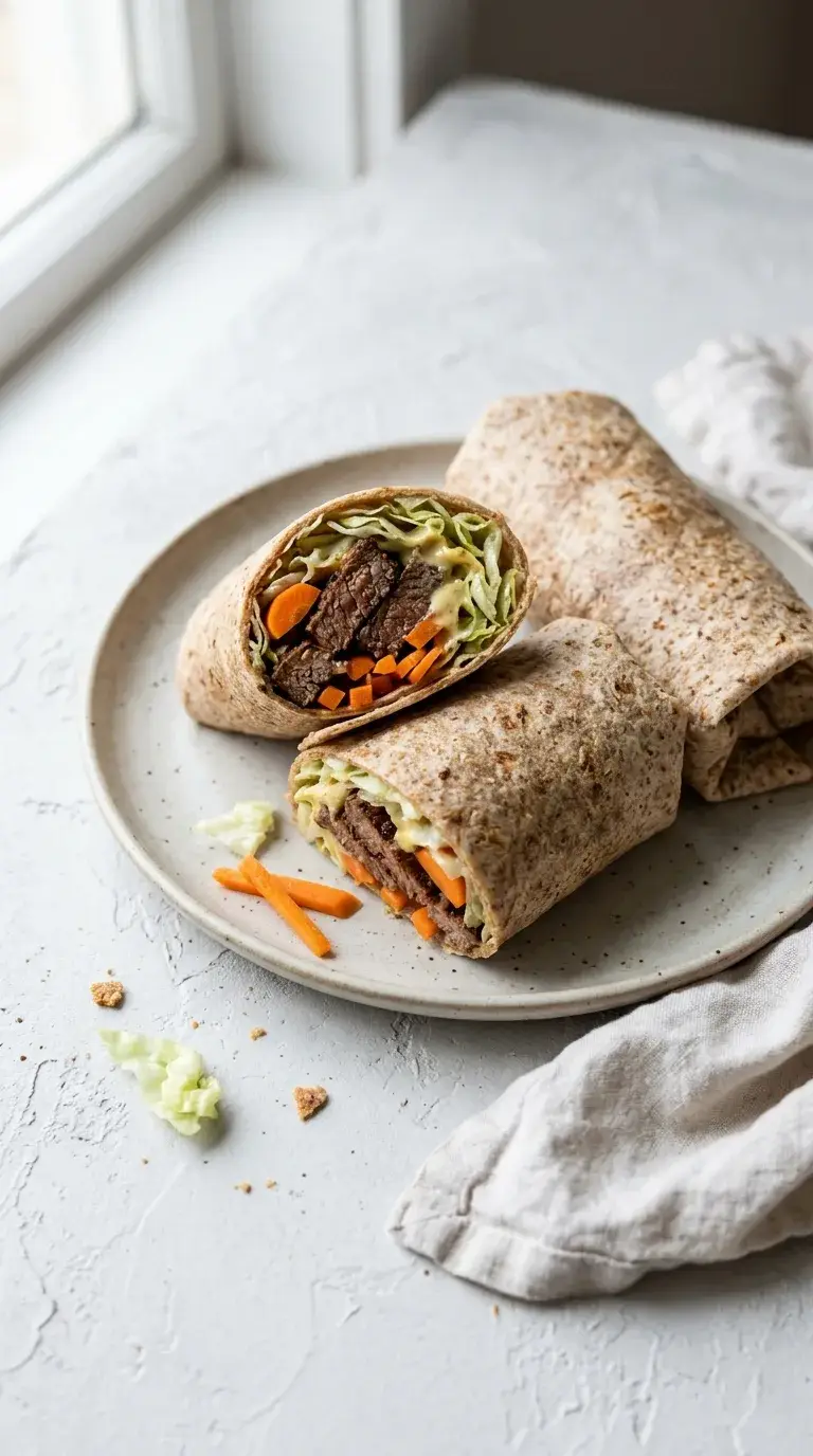Halal Beef Steak Wraps: Steak and Mustard-Honey Tortillas
