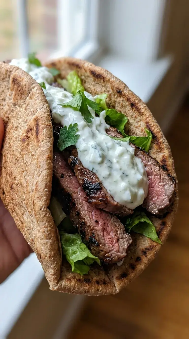 Beef Steak Gyro: Mediterranean Steak Wrap