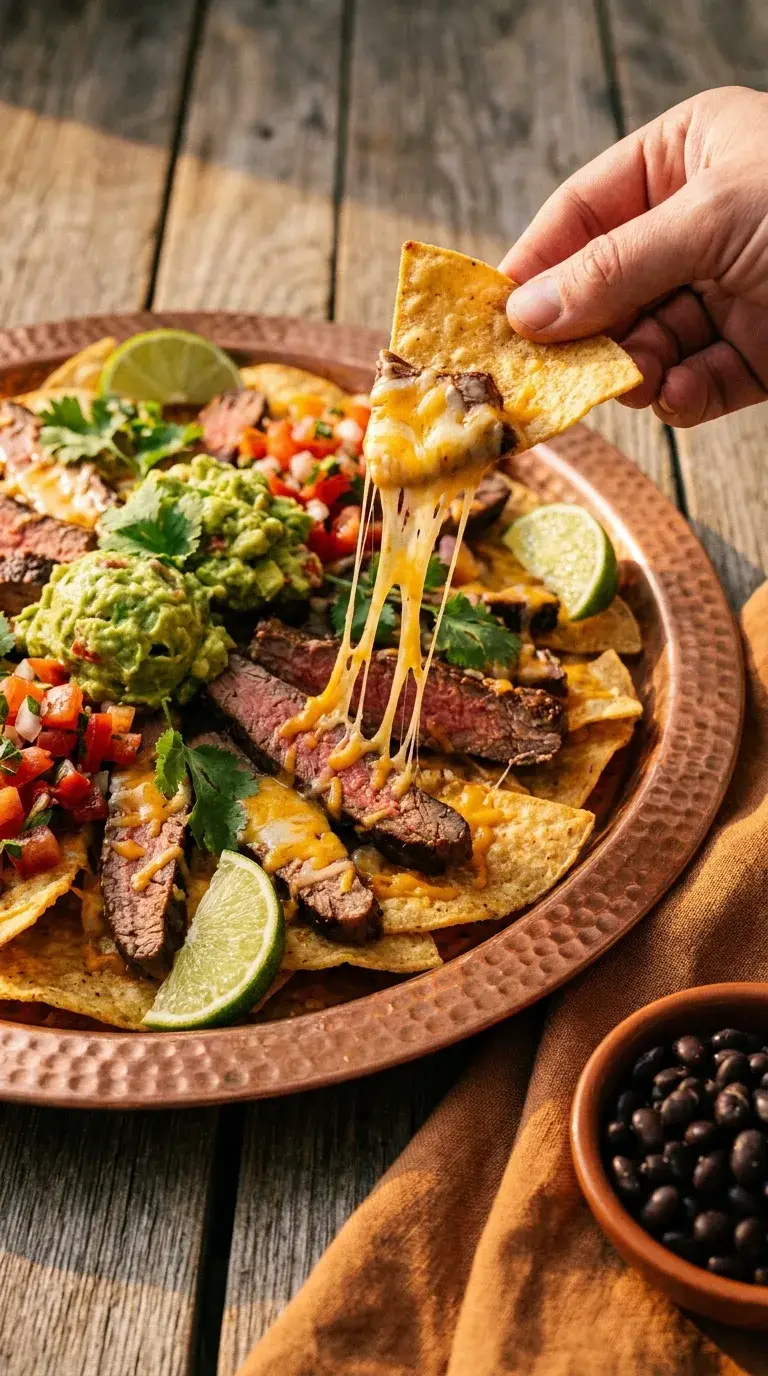 Beef Steak Nachos: Mexican Steak and Cheese Appetiser
