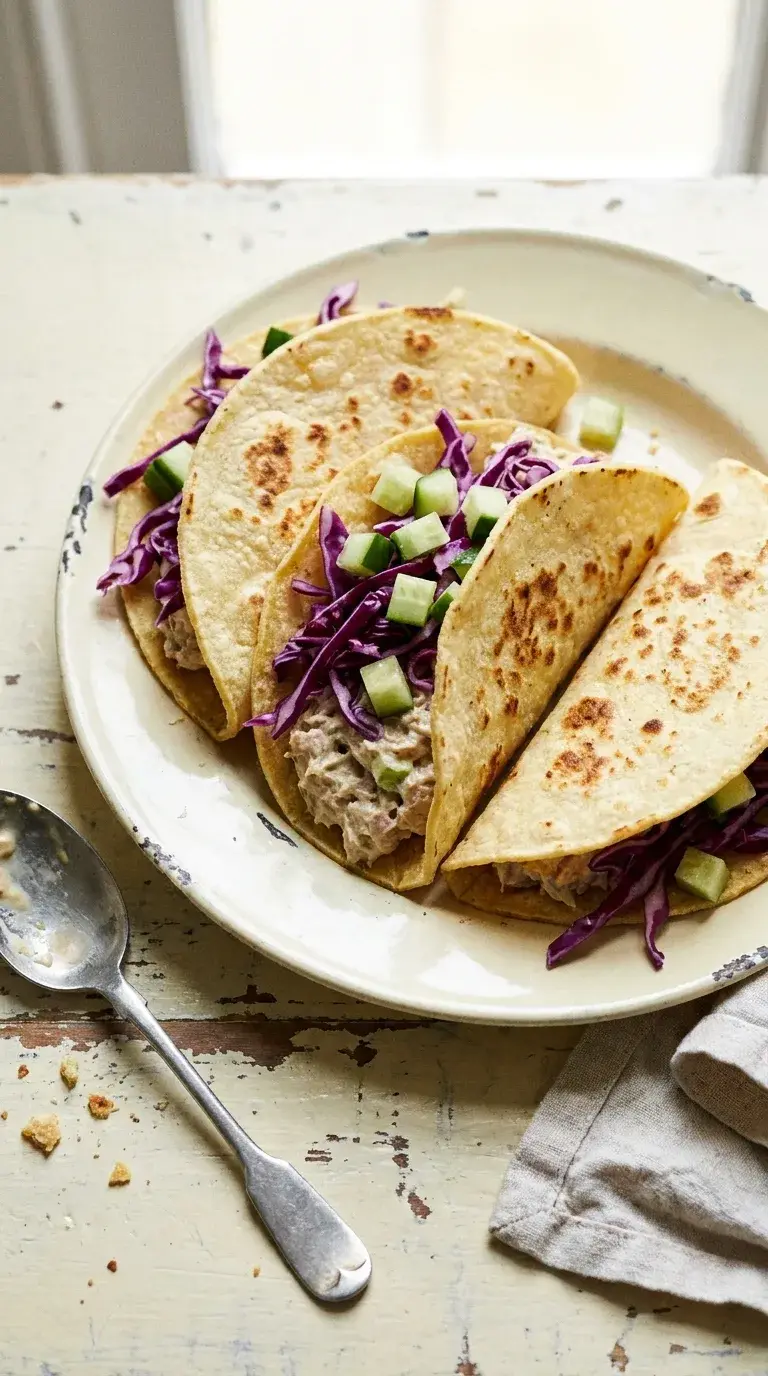 Stardew Fish Tacos: Crispy Tuna with Red Cabbage Slaw