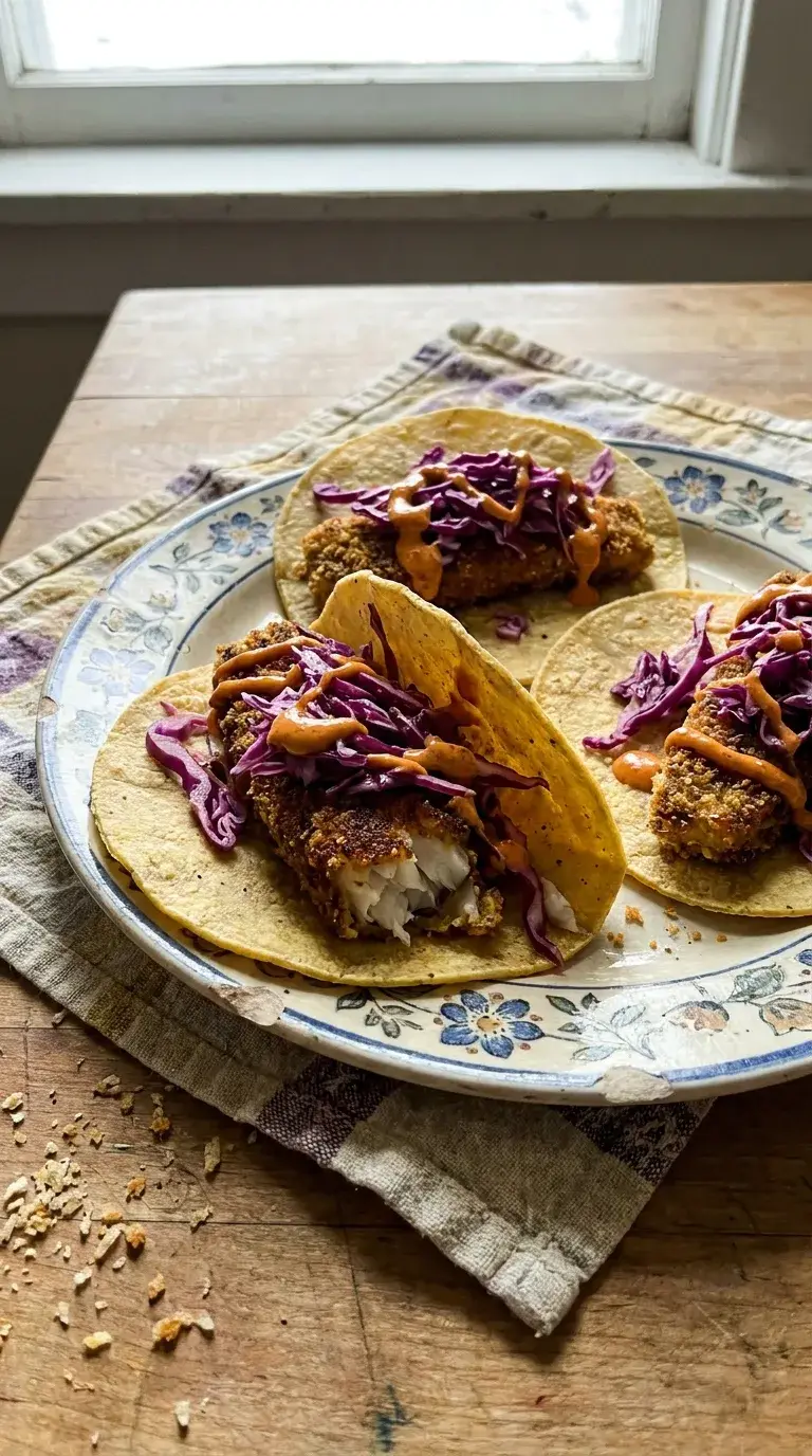 Fish Tacos: Oven Baked Cod with Panko Crust
