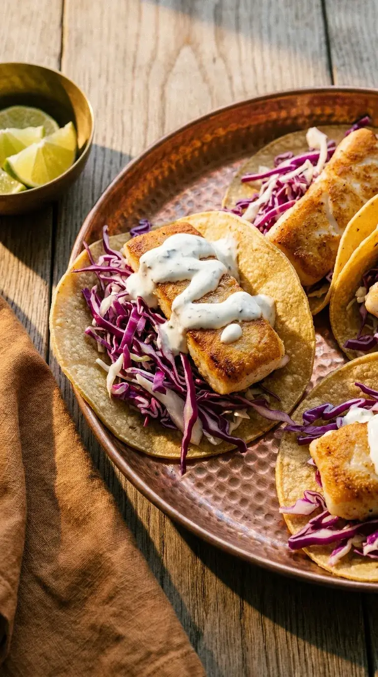 Fish Tacos: Baked Cod with Zesty Yogurt Sauce
