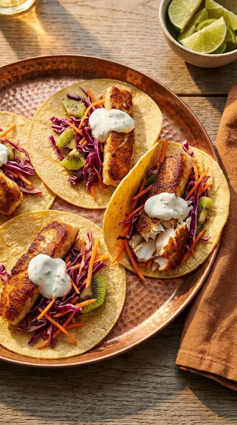 Jamie Oliver Fish Tacos: White-Fish with Lime-Yogurt Slaw