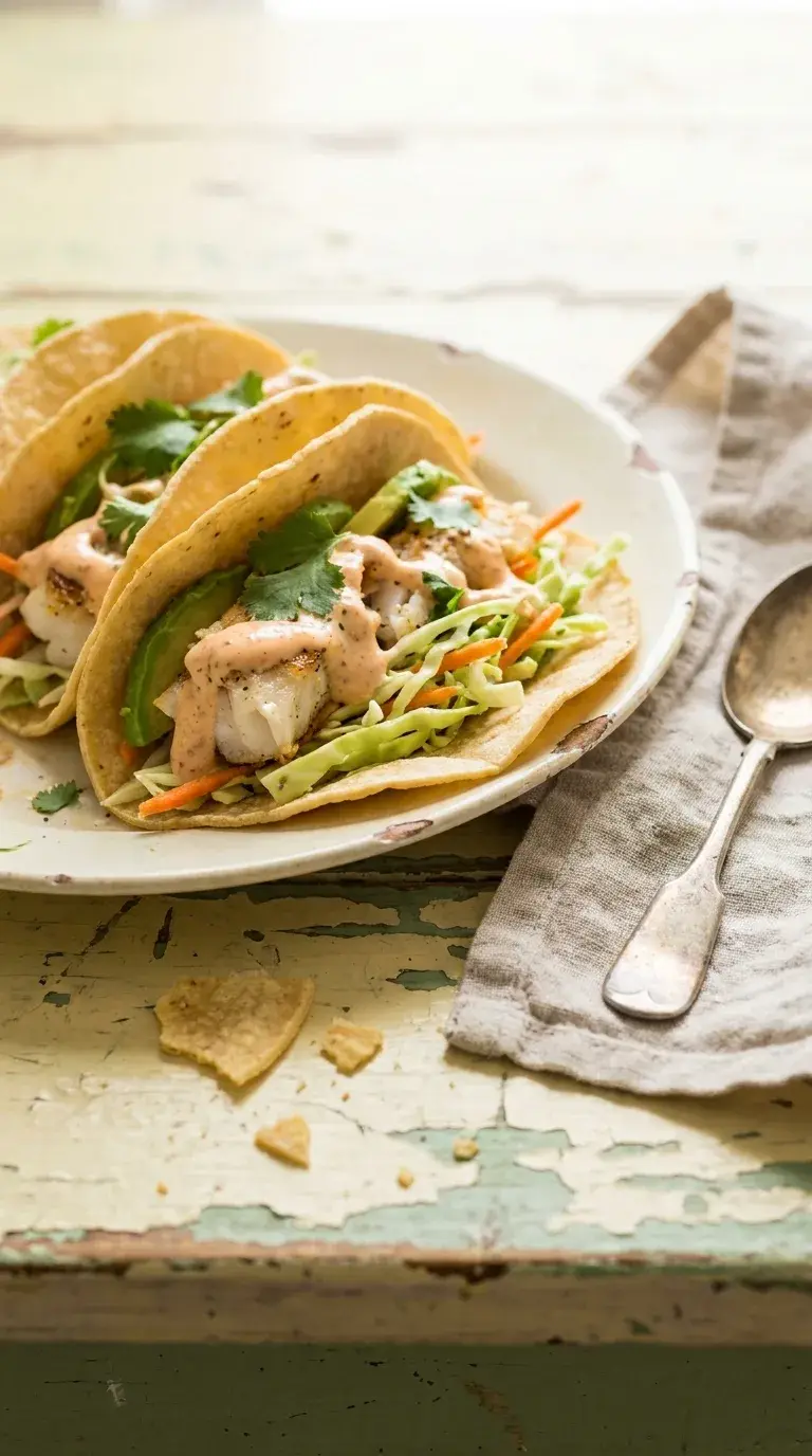 Gluten Free Fish Tacos: Mexican White Fish with Lime Crema