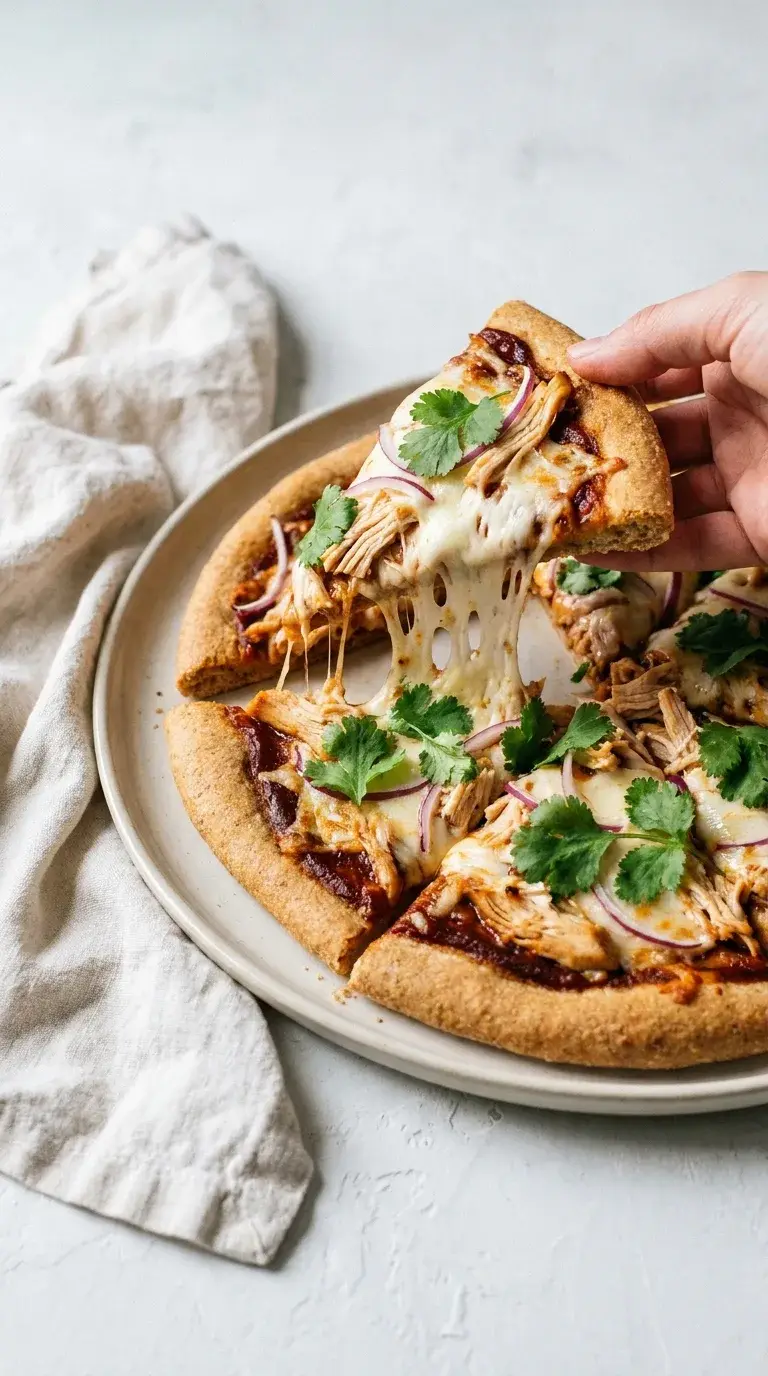 BBQ Chicken Pizza: Healthy Whole-Wheat Flatbread