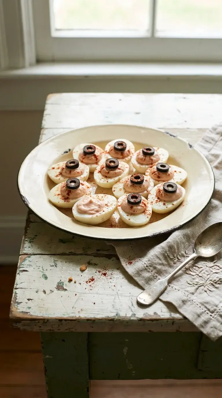 Halloween Deviled Eggs Eyeballs: Savoury Egg Appetisers