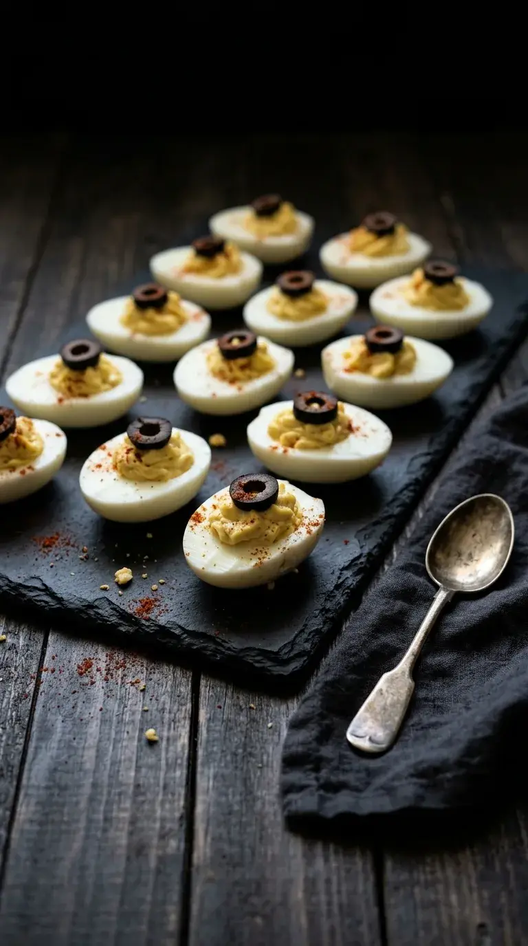 Halloween Deviled Eggs with Olives: Festive Spider Appetisers