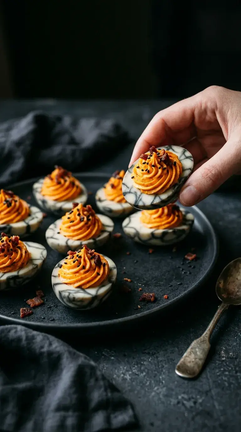 Halloween Dyed Deviled Eggs: Coloured Party Appetisers