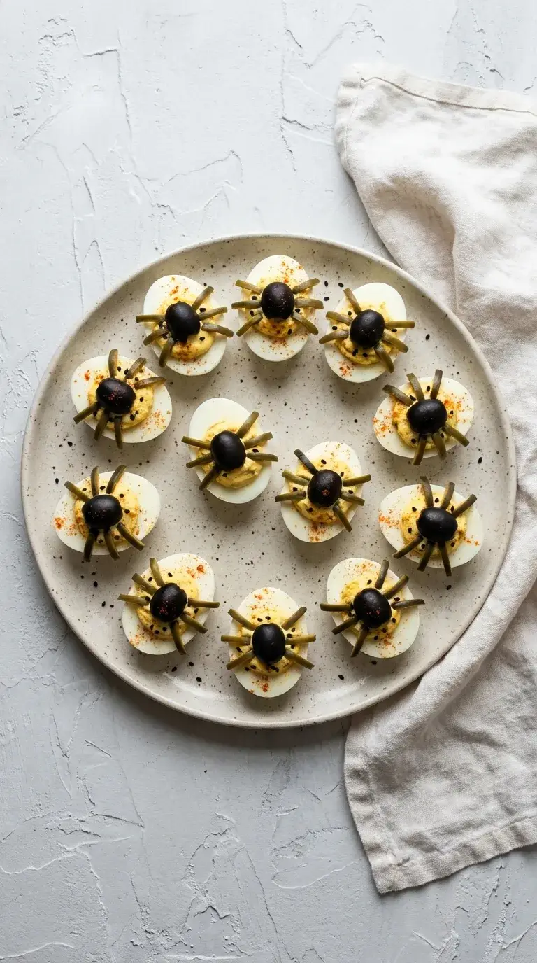 Halloween Deviled Eggs Spiders: Savoury Festive Appetiser