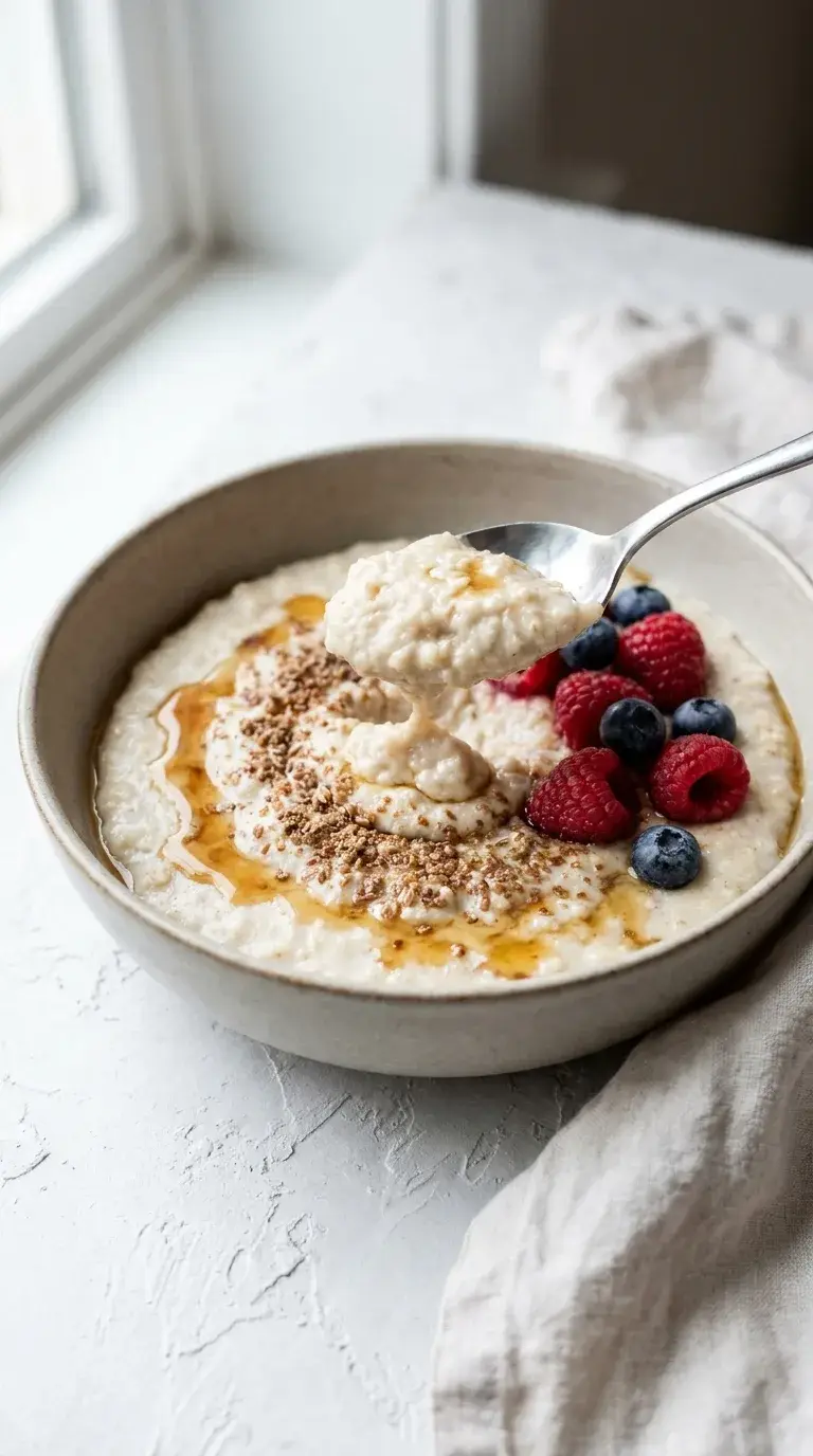 Vegan Protein Oatmeal: Hearty Oats with Maple and Berries