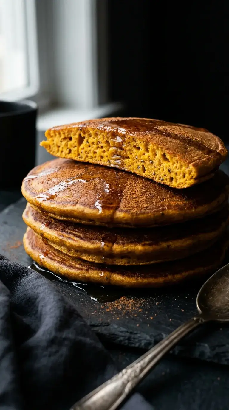 Pumpkin Spice High Protein Pancakes: Oat and Cottage Cheese Cakes