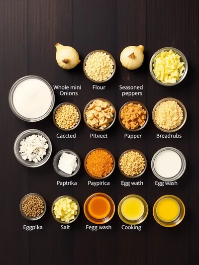 Air Fryer Crispy Mini Blooming Onions - ingredients preparation