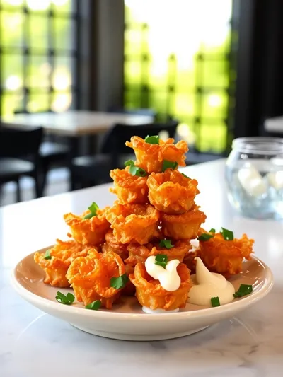 Air Fryer Crispy Mini Blooming Onions - ready to serve