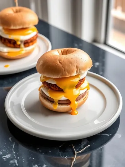 Bagel Breakfast Sliders - ready to serve