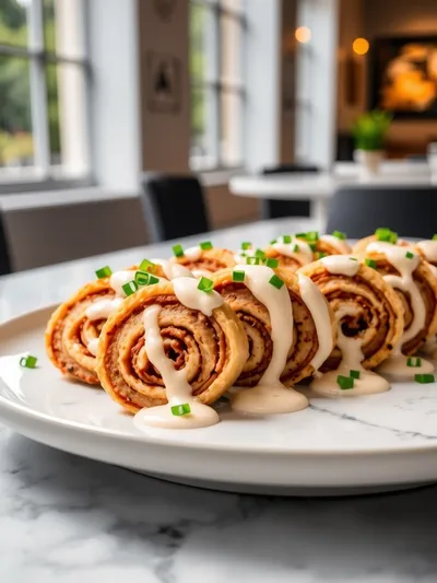 Beef Cheddar Ranch Pinwheels - ready to serve