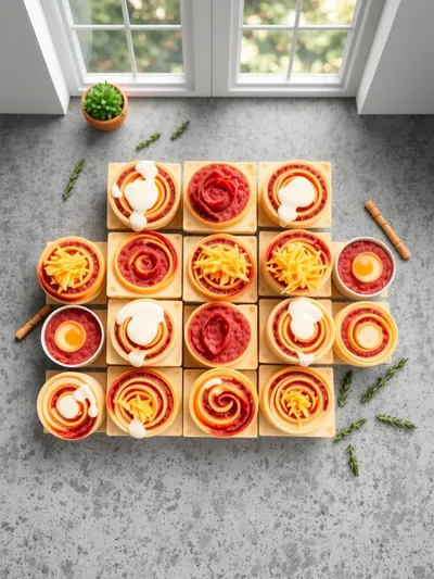 Beef Cheddar Ranch Pinwheels - ingredients preparation