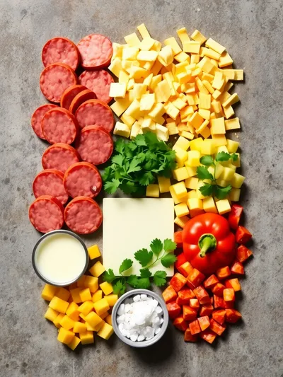 Beef Sausage and Egg Casserole – Easy Breakfast - ingredients preparation