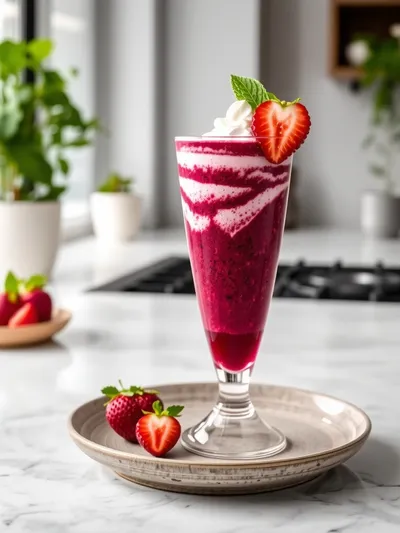 Beet Smoothie Recipe - Fresh Healthy Drink - ready to serve