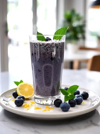 Blueberry Avocado Smoothie with Lemon Yogurt - cooking process