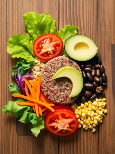 Healthy Burger Bowls – Quick & Easy Lunch - ingredients preparation