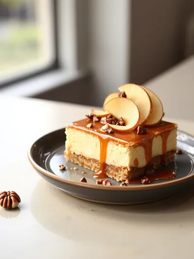 Caramel Apple Cheesecake Bars - ready to serve