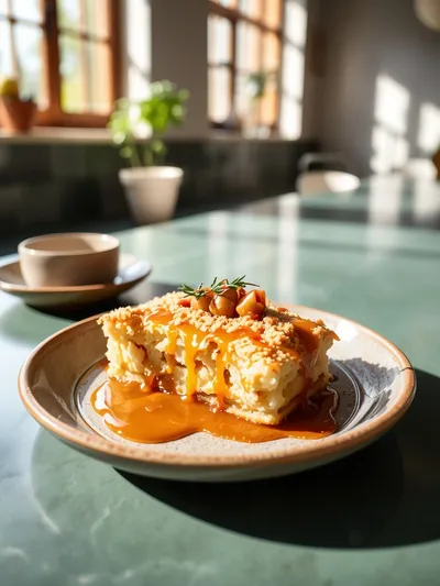 Caramel Apple Dump Cake – Easy Cozy Dessert - ready to serve