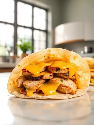 Cozy Cheesy Garlic Chicken Wraps