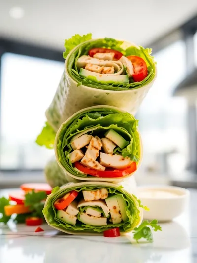 Chicken Avocado Salad Roll Ups