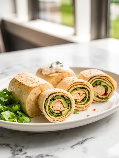 Chicken Avocado Salad Roll Ups - cooking process