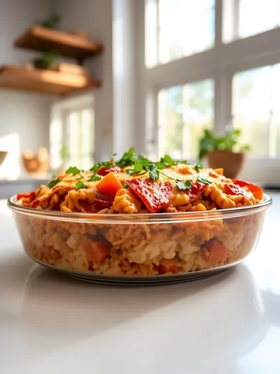 Chicken Enchilada Rice Casserole - Ready in 35 Minutes