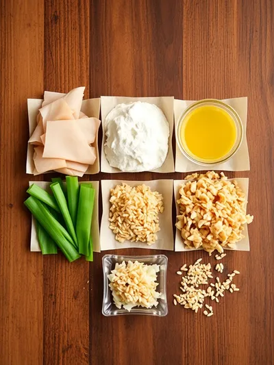 Chicken Paper Rolls – Quick & Easy Snack - ingredients preparation
