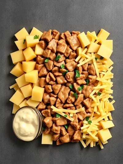 Creamy Layered John Wayne Casserole - ingredients preparation