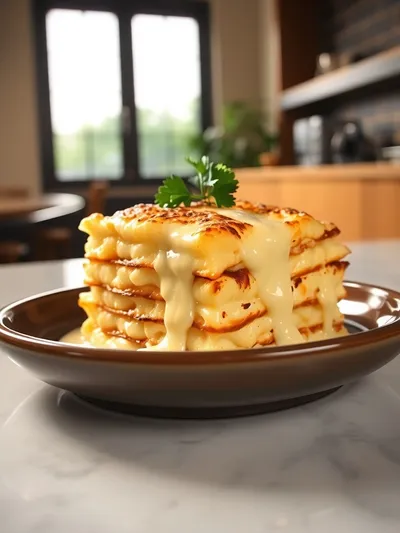 Creamy Layered John Wayne Casserole - ready to serve