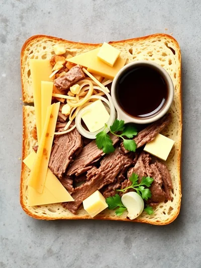 Crockpot French Dip Sandwiches - ingredients preparation