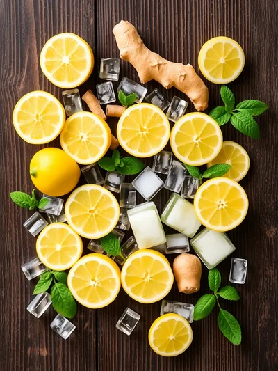 Fresh Lemon Ginger Detoxifying Smoothie - ingredients preparation