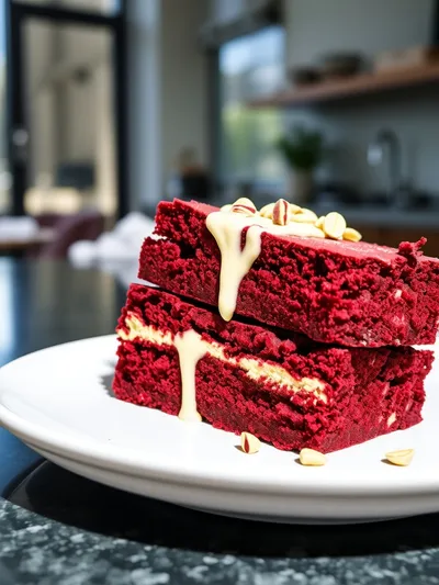 Fudgy Red Velvet Brownies - cooking process
