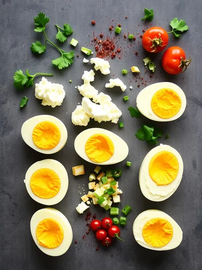 High Protein Cottage Cheese Egg Salad - ingredients preparation