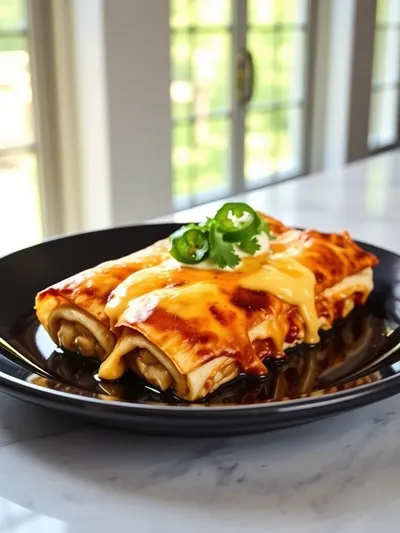 Jalapeño Popper Cheesy Chicken Enchiladas - cooking process