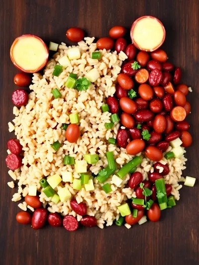 Louisiana Red Beans and Rice - ingredients preparation