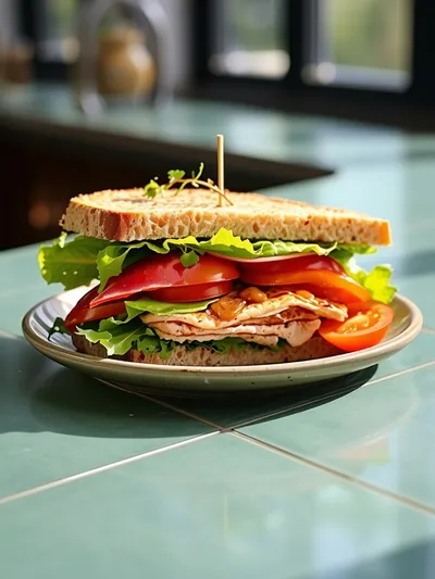 No Bread Turkey Club Sandwich - ready to serve