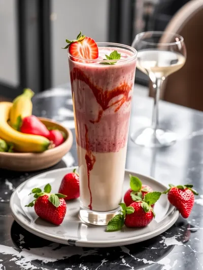 Strawberry Banana Smoothie Recipe - cooking process