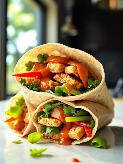 Thai Peanut Chicken Wraps